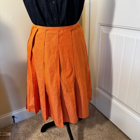 Express Orange Pleated Skirt - Picture 1 of 4